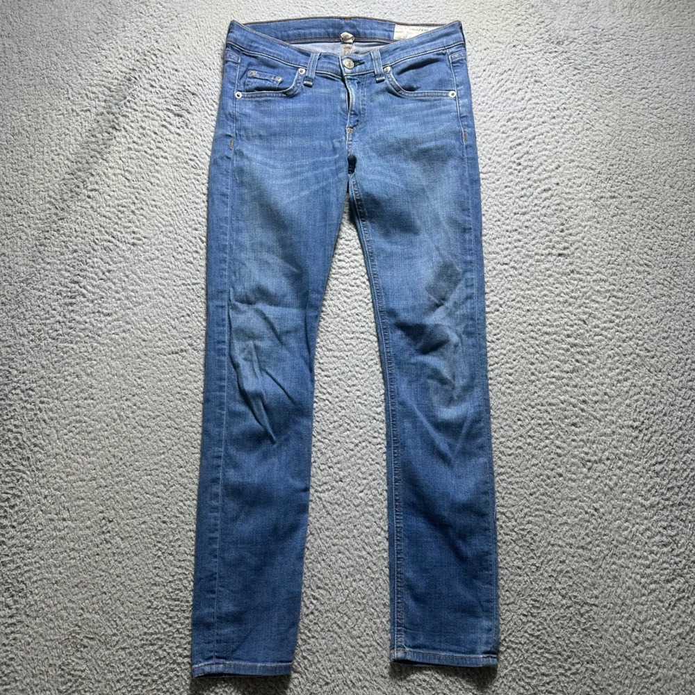 Rag & Bone JEAN Women 26 Skinny Capri Jeans Medium Wash Blue Low Rise Denim